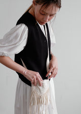 Fringe Mini Cross  Bag_Beige