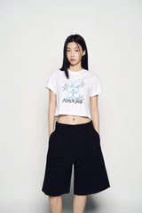 25SSナインティーズレトロバニーウーマンショートスリーブTシャツ ホワイト