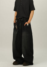 ROS Washing Denim Banding Pants