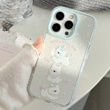 Summer Blue Edge Sweet Cartoon Puppy Jelly iPhone Case
