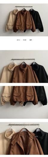 Uts snap neck* suede jacket