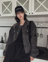 Kuden damage crop denim jacket
