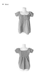 [Scrunch SET ]アーンル パフ シャーリング レイヤード ボタン ブラウス
