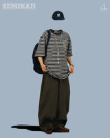 BEE Curved Line Pin-tuck Balloon Pants