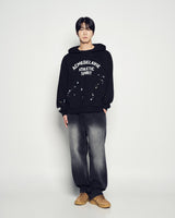 25FW ペイントエフェクトフーディー ブラック