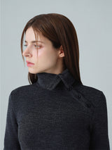 Asymmetric Slit Zip Top