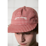LOGO GINGHAM CHECK CAP / RED