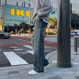 LMN コウアウェーブウォッシングワイドデニムパンツ (2 colors)