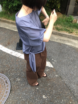 ボートネックタイブラウス