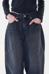 Darnel curved denim pants