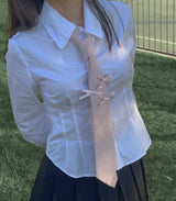Ribbon Collar Blouse