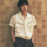 ripstop off duty fatigue shirt ivory