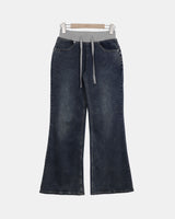Yunel Contrast Banding Bootcut Denim Pants