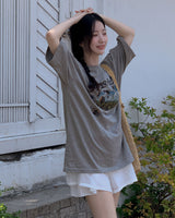 Mici プリント半袖Tシャツ