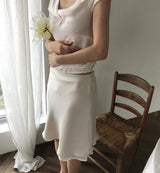[ pearl guest look 🤍 ] royant pearl satin drape bl