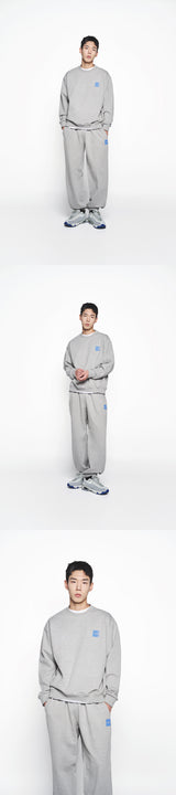 25SS ボックスベーシックロゴスウェットシャツ メランジ
