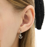 Unbalanced Heart Moon Earrings