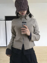 High-neck slim jumper