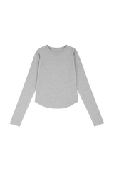 C 90SラインベーシックロングスリーブTシャツ_グレー