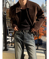 [F/W] ベルベットバイカーカラージャケット(2color)