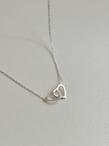 [silver 925] double heart necklace