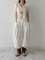 Lace Strap Short Sleeve Blouse