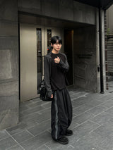 Jet Side Zipper Wide Balloon Pants