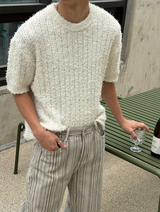 [Unisex] サマーブークレハーフニット(4color)