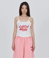 CONY CALL OUT BABY RIB TANK TOP / WHITE