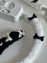 Fuzzy multi-tap_Ribbon_White (Black)