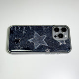 フェイドデニムスターダストスマホケース ダークインディゴ (SV_Epoxy)