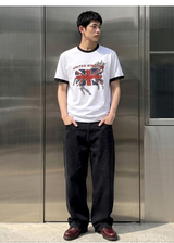 エッセンシャルスタンダードショートスリーブリンガーTシャツユニオンホース ホワイト