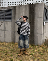 リックデストロイドバミューダデニムパンツ