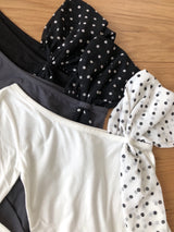 Dot one shoulder Tee