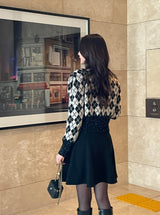 Obel Argyle Puff Knit Cardigan