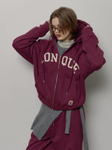 LONQUE HOOD ZIP-UP (WINE)