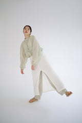 Sheer wide jumper, Light khaki