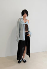 SHEER HOODED SHIRT