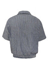 Crinkle Stripe Curved Shirt