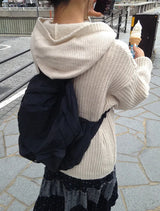 Krun Duffle Button Pocket Hood Knit Cardigan