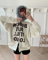 Loud Corduroy Stud Fur Hood Zip-Up