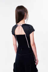 PLÜF Tie Front Bustier (Black)