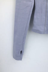 Fingerhole line hooded half zipup