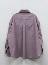 Creme Two-Pocket Cotton Over Fit Shirt