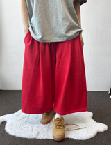 Graff Hot Star Letter Tattoo Patch Wide Balloon Bermuda Shorts
