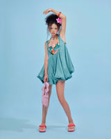 Shiny organza dress and bra set - ZIMA SET