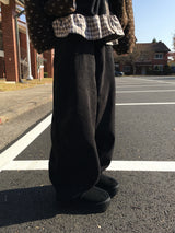 ダウンリニングコーデュロイワイドパンツ