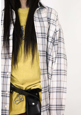(UNISEX)ナーディーオーバーサイズチェックシャツ
