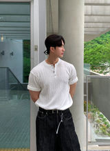 Slaig Skirt Summer Cooling Henry Neck Short Sleeve Knit