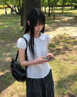 ロフィフリル半袖ブラウス